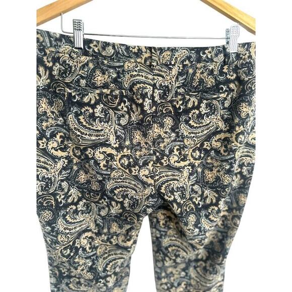 Talbots Hampshire Ankle Pants Black Tan Paisley Stretch Size 14P 14 Petite - Picture 3 of 11